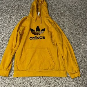 Adidas Yellow Hoodie with Trefoil Emblem